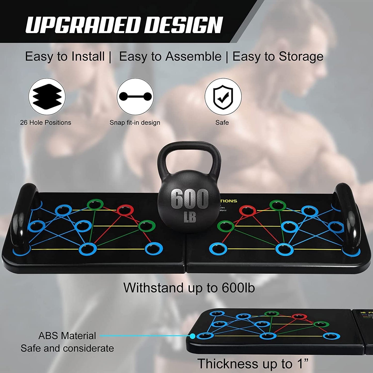 Upgraded Push up Board, 22 in 1 Home Workout Equipment, Strength Training Pushup Stands, Chest Muscle Exercise Professional Equipment Strength Training Arm Men & Women Weights, Gift for Boyfriend