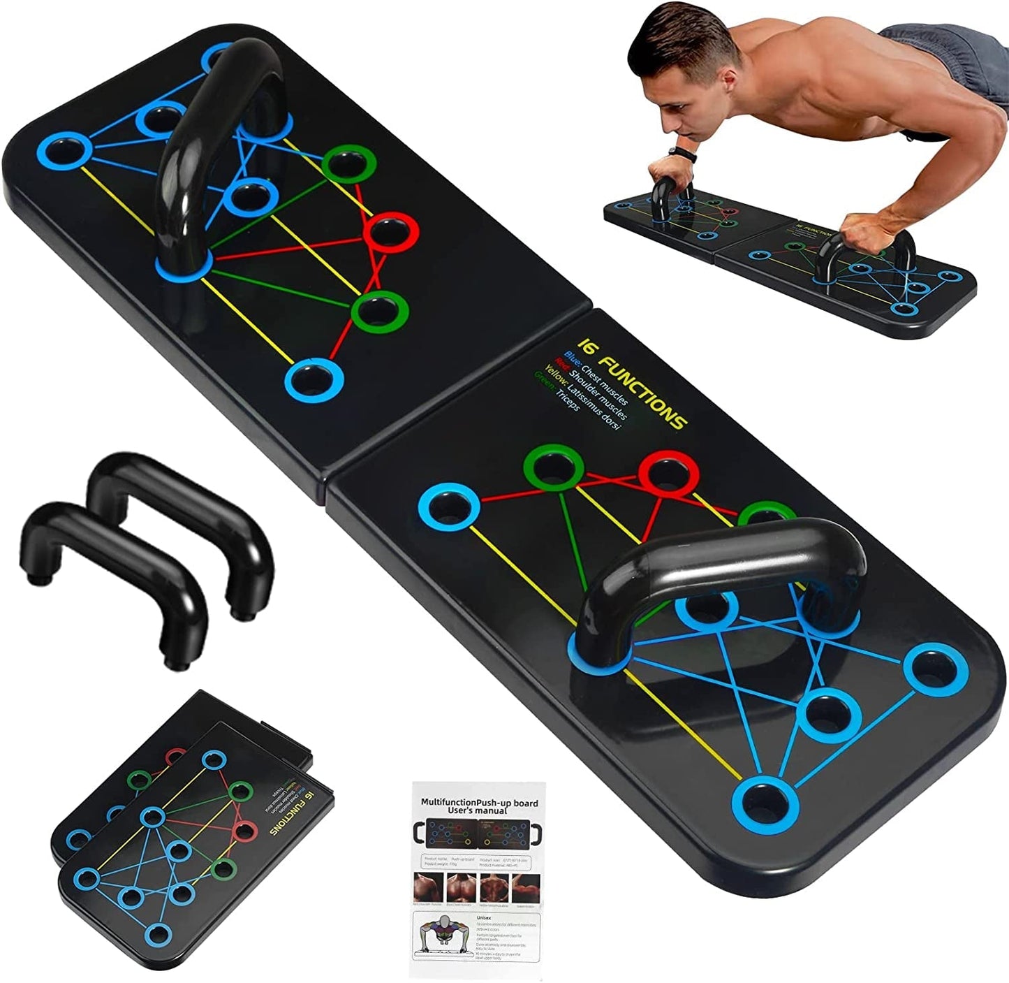 Upgraded Push up Board, 22 in 1 Home Workout Equipment, Strength Training Pushup Stands, Chest Muscle Exercise Professional Equipment Strength Training Arm Men & Women Weights, Gift for Boyfriend