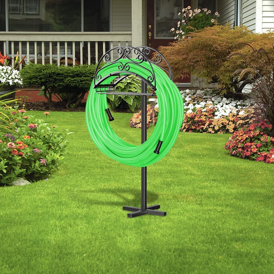 Freestanding Garden Hose Holder, Heavy Duty Metal Water Hose Holder, Detachable Hose Rack, Hose Storage Hose Stand for Garden outside Yard Storage,Can Store 150Ft Water Pipes