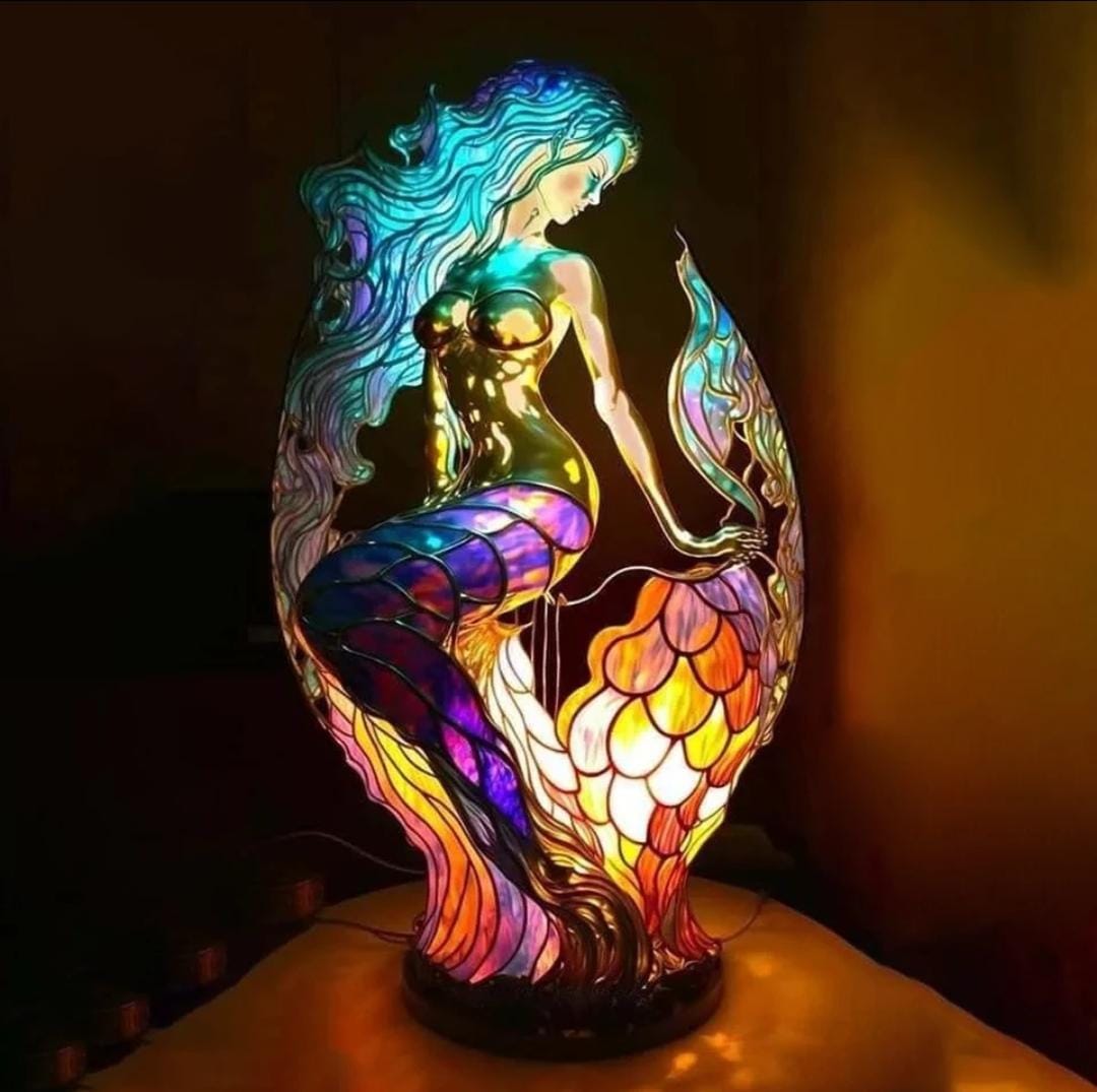 Vibrant Artisan Glass Wildlife Table Light