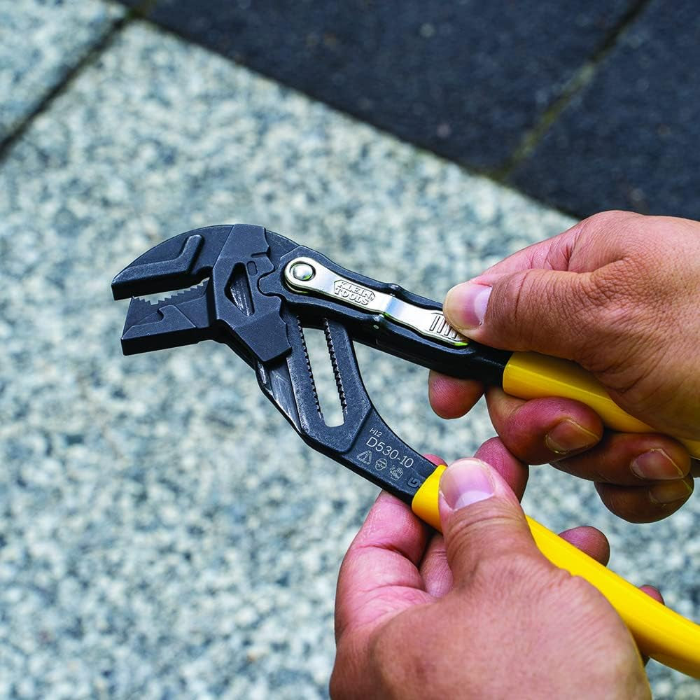 D53010 Plier Wrench, Adjustable Pump Plier and Smooth Parallel Jaws, High Leverage, 10-Inch