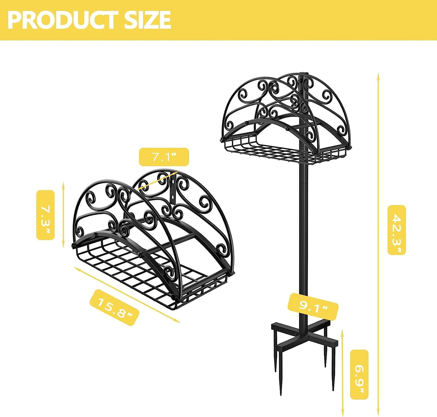 Freestanding Garden Hose Holder, Heavy Duty Metal Water Hose Holder, Detachable Hose Rack, Hose Storage Hose Stand for Garden outside Yard Storage,Can Store 150Ft Water Pipes