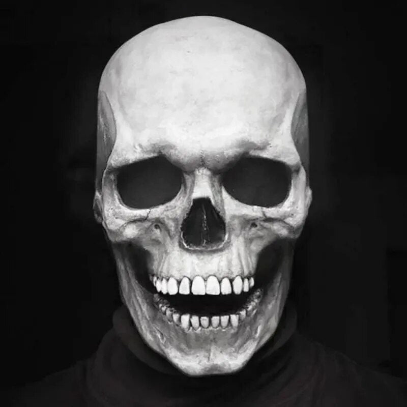 Authentic Skull Latex Mask with Moving Jaw Costume Accessory