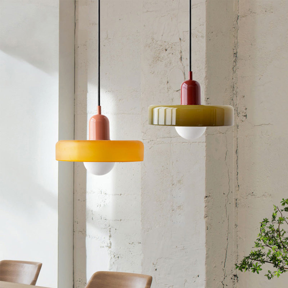 Elegant Circular Glass Pendant Lighting for Homes - Korstal