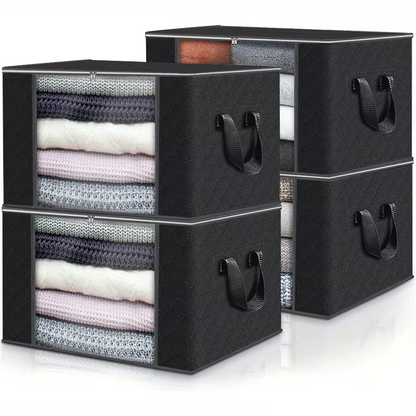 Foldable Storage Containers with Transparent Top and Grip Handles