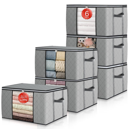Foldable Storage Containers with Transparent Top and Grip Handles