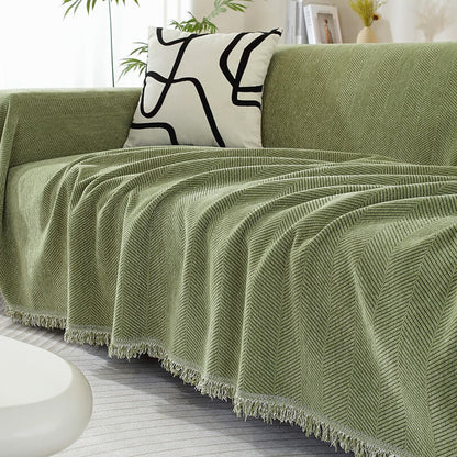 Cozy Chevron Throw Blanket with Gentle Trim