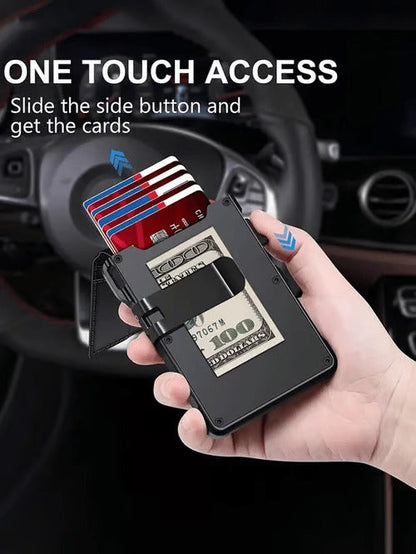 Leather RFID Wallet with Money Clip & ID Card Holder