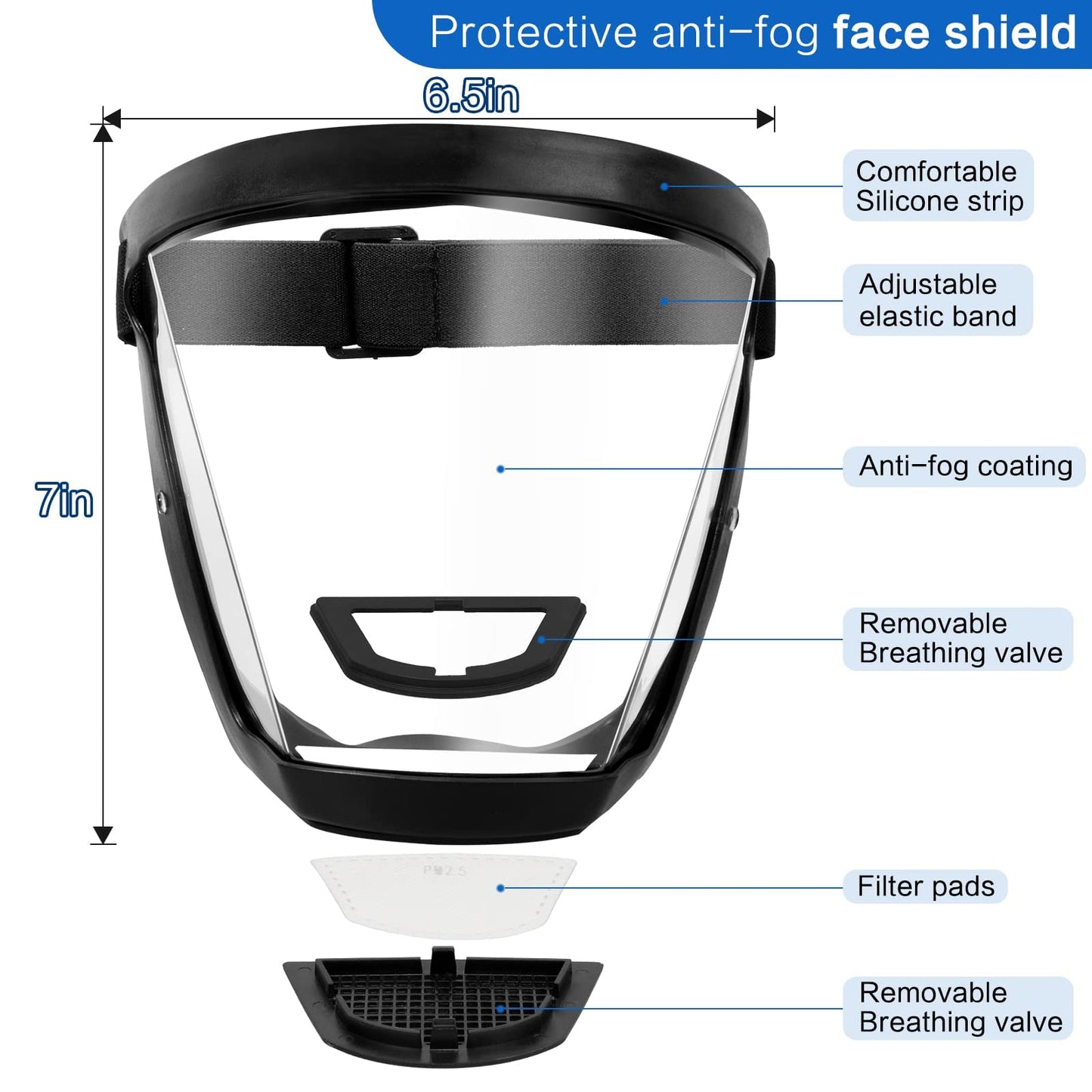 Transparent Anti-Fog Protective Face Shield Visor