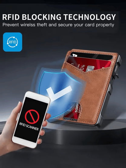 Leather RFID Wallet with Money Clip & ID Card Holder