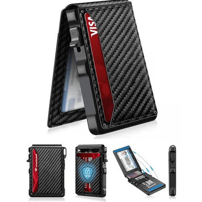 Leather RFID Wallet with Money Clip & ID Card Holder