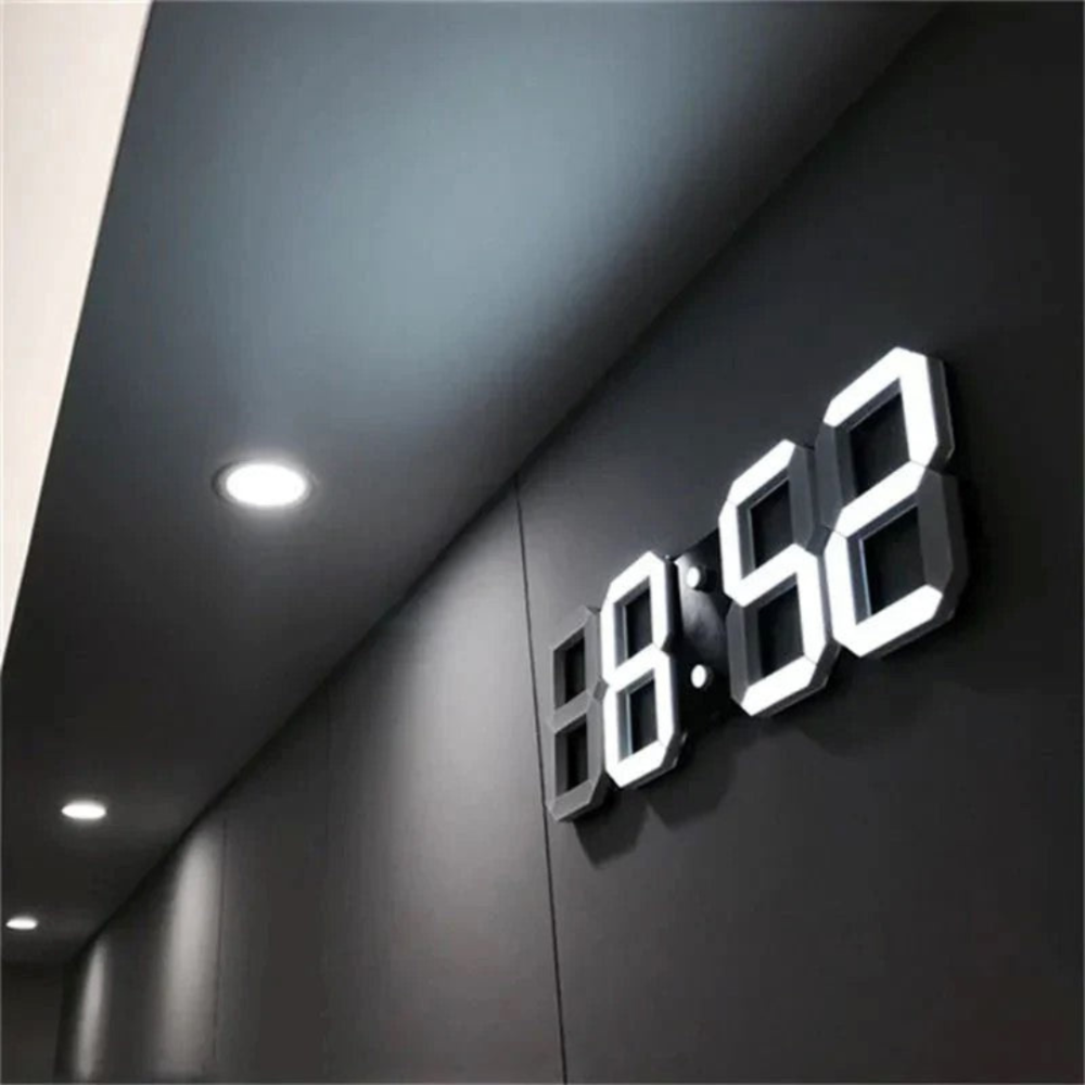Stylish 3D LED Clock with Built-in Night Light - Korstal
