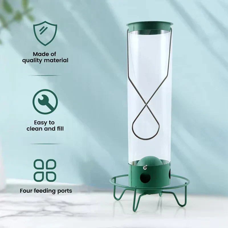 Durable Outdoor Bird Feeder with Multiple Feeding Stations