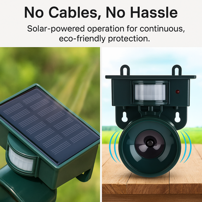 Solar Powered Outdoor Bird Repellent Scarer Device