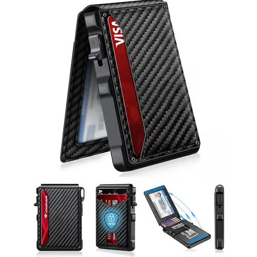 Leather RFID Wallet with Money Clip & ID Card Holder