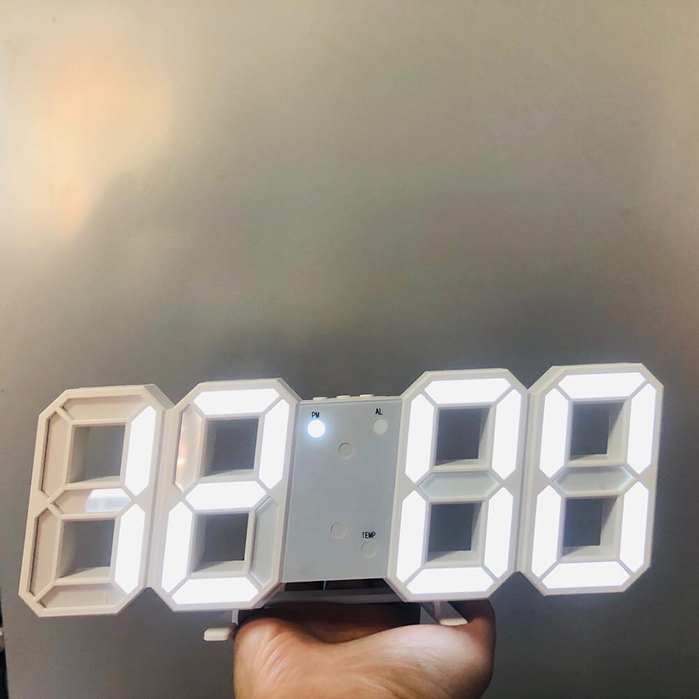 Stylish 3D LED Clock with Built-in Night Light