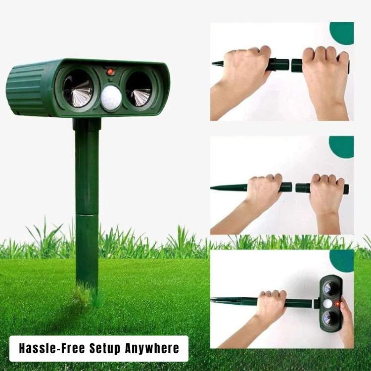 Weatherproof Solar Motion Activated Animal Deterrent