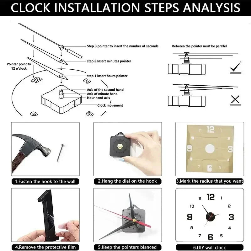 Traditional Silent Analog Wall Clock for Home