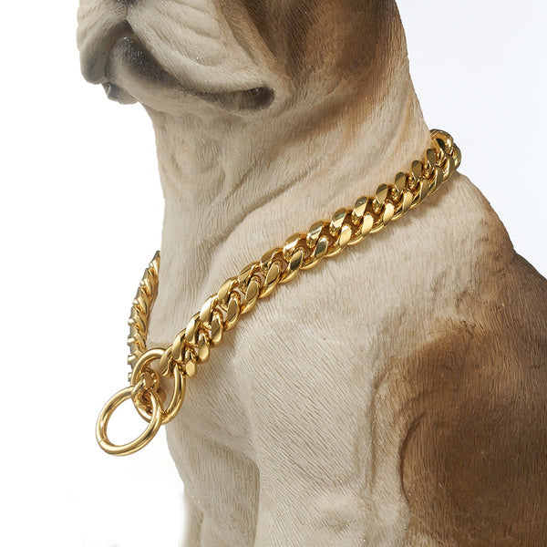 Rugged Stainless Steel Dog Collar Heavy Duty Chain