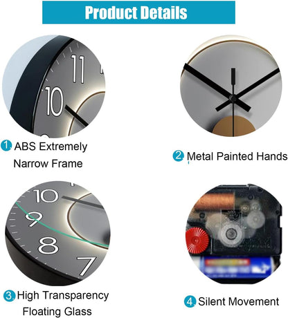 Sleek Modern Wall Clock Elegant Room Accent