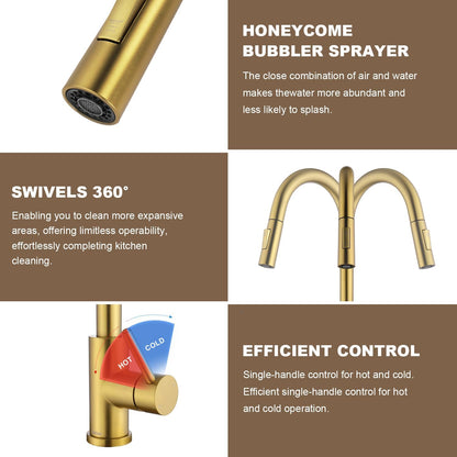 Simple Mount Kitchen Faucet with Flexible Spray Head