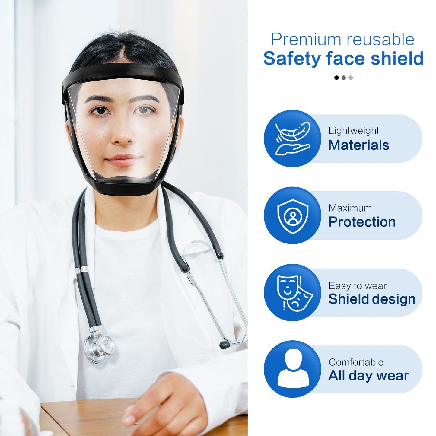 Transparent Anti-Fog Protective Face Shield Visor