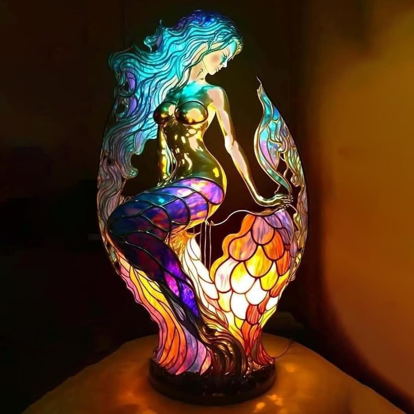 Beautiful Crystal Zoo Table Lamp