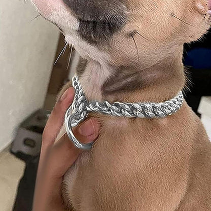 Rugged Stainless Steel Dog Collar Heavy Duty Chain
