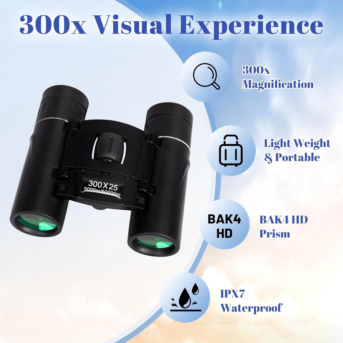 Portable 40X Ultra Wide Travel Binoculars
