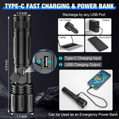 Powerful LED Torch Quick Charging High Lumen