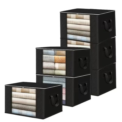 Foldable Storage Containers with Transparent Top and Grip Handles