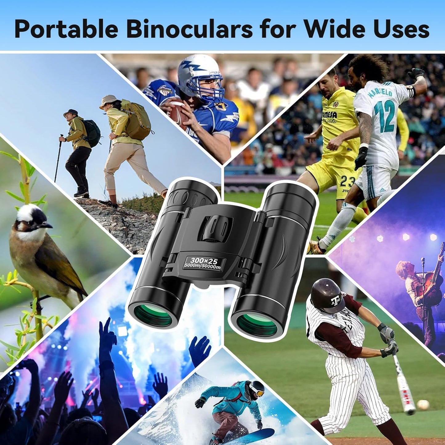 Portable 40X Ultra Wide Travel Binoculars