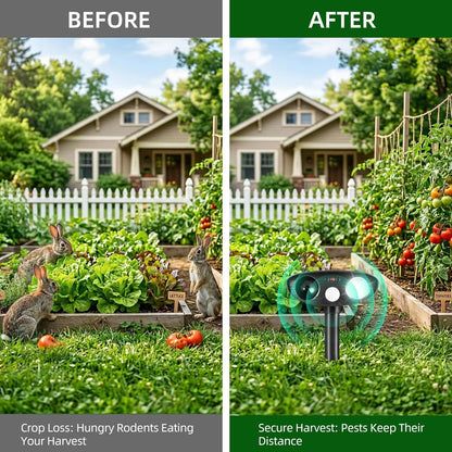 Weatherproof Solar Powered Animal Deterrent Ultrasonic Repeller