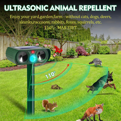 Weatherproof Solar Motion Activated Animal Deterrent