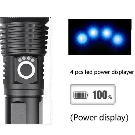 Intense Focus Rechargeable LED Torch Super Bright Beam