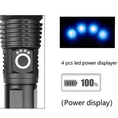 Intense Focus Rechargeable LED Torch Super Bright Beam