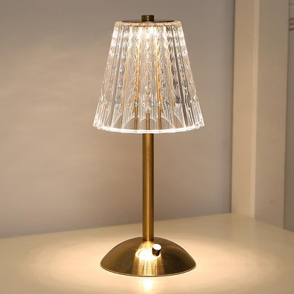 Elegant Crystal Glass Desk Lamp with Shimmering Shade