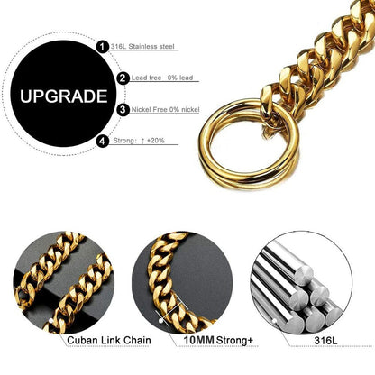 Rugged Stainless Steel Dog Collar Heavy Duty Chain
