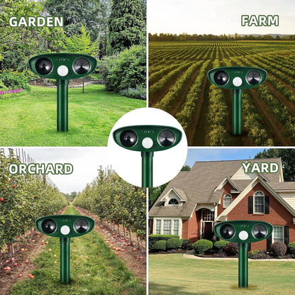 Weatherproof Solar Powered Animal Deterrent Ultrasonic Repeller