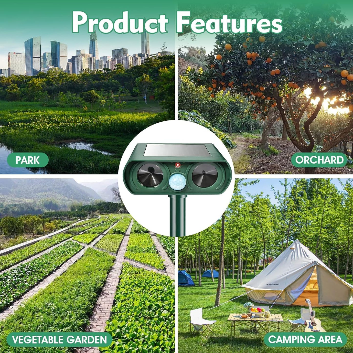 Weatherproof Solar Motion Activated Animal Deterrent