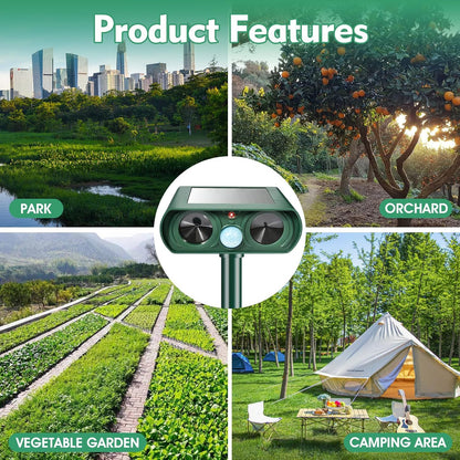 Weatherproof Solar Motion Activated Animal Deterrent