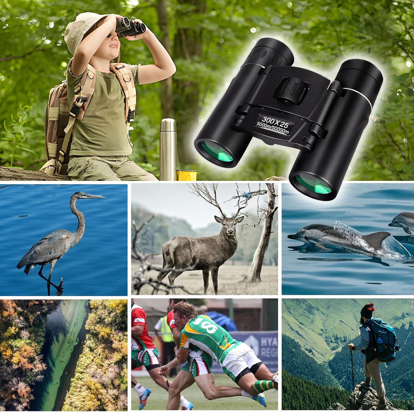 Portable 40X Ultra Wide Travel Binoculars