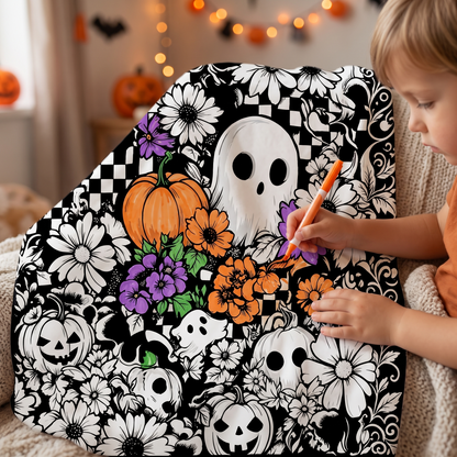 Halloween Colorable Ghost Blanket
