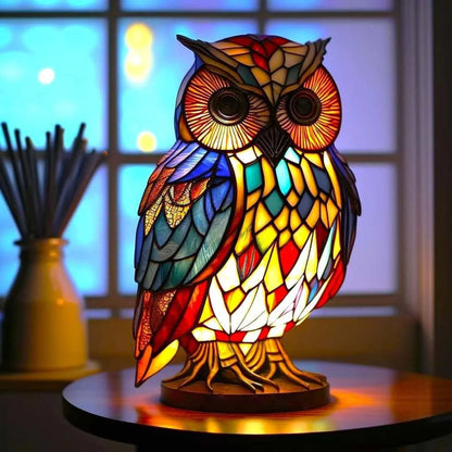 Vibrant Artisan Glass Wildlife Table Light