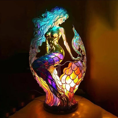Vibrant Artisan Glass Wildlife Table Light