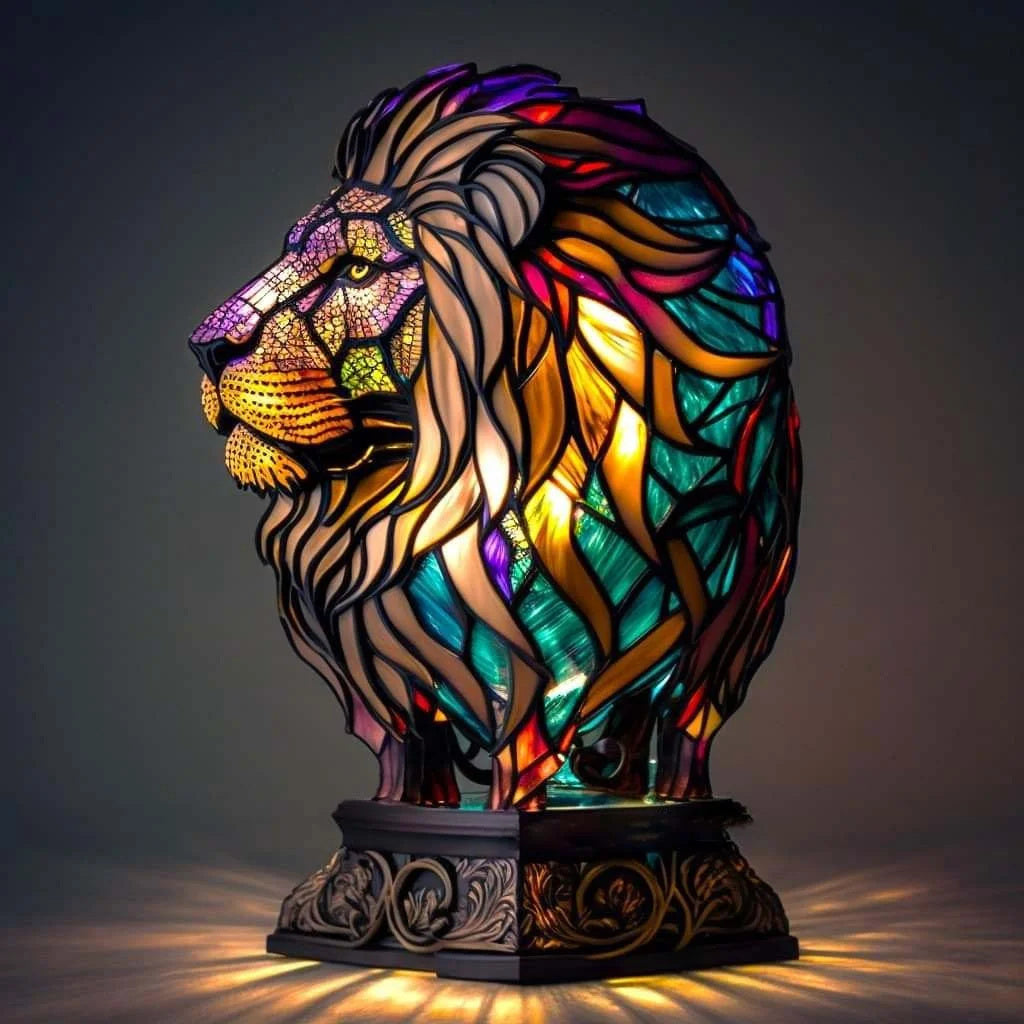 Vibrant Artisan Glass Wildlife Table Light - Korstal