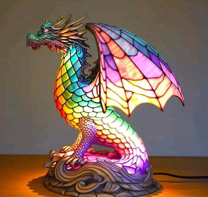 Vibrant Artisan Glass Wildlife Table Light