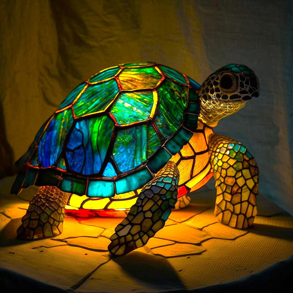 Vibrant Artisan Glass Wildlife Table Light