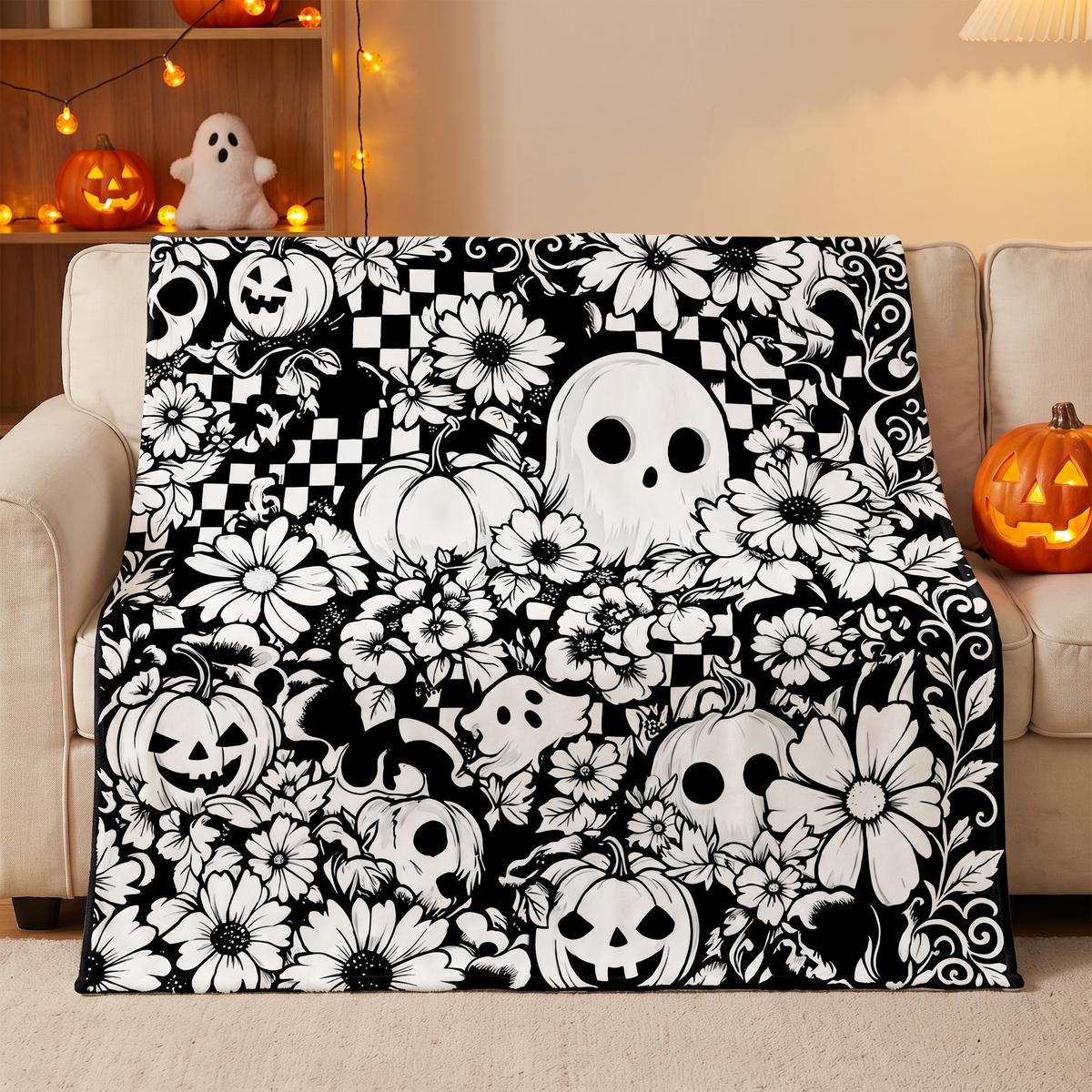 Halloween Colorable Ghost Blanket