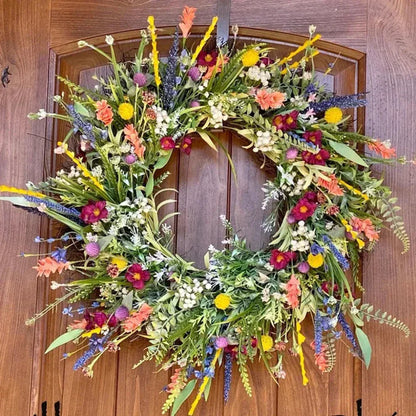 Vibrant Blossom Door Wreath Seasonal Home Accent - Korstal